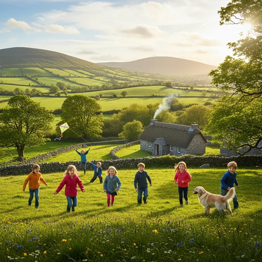 Irish countryside with children